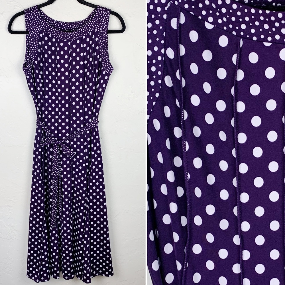 Perceptions Purple Polka Dot Dress